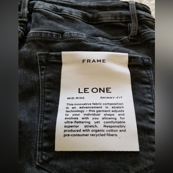 FRAME Le One Jeans Size 2 (29-34 waist) NWT $228 Dark Grey Stretch Denim READ - Picture 5 of 5